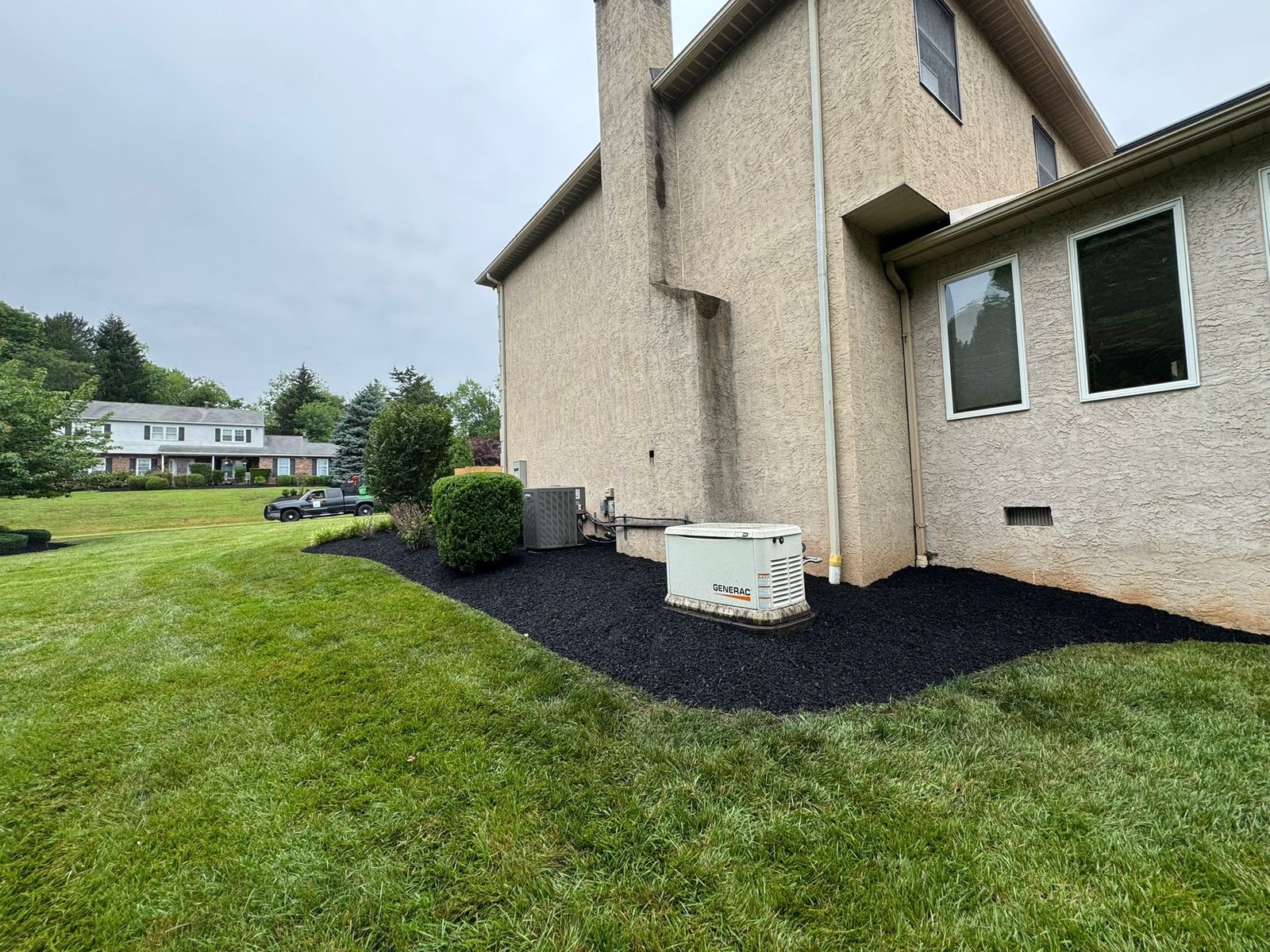 Mulch installation work by Green Force Property Services